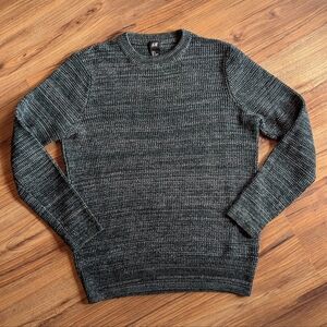 H&M Men's Green Textured Sweater Size S